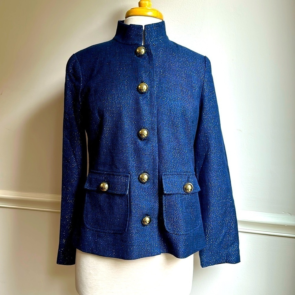 STS Sail to Sable Evening Jacket New with tags Blue & Metallic Thread Medium